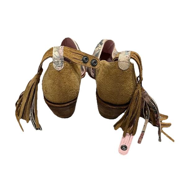 Miss Macie Floral Pointed Toe Fringe Detail Women's Booties Shoes Size 8.5 - Picture 3 of 7